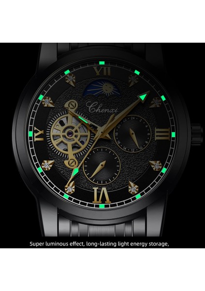 Gümüş Kara Kutu Chenxi Yeni Saatler Mekanik Otomatik Izle Erkekler Su Geçirmez Tourbillon Spor Saat Paslanmaz Çelik Kol Saati Relogio Masculino (Yurt Dışından) indirimleri