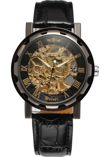 01 T-Wınner Izle Dairesel Içi Boş Mekanik Saat Erkek Saati Siyah Kayış Bilek Izle Gümüş Çelik Kayış Mekanik Saat (Yurt Dışından) modelleri