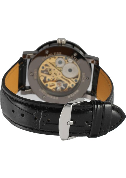 01 T-Wınner Izle Dairesel Içi Boş Mekanik Saat Erkek Saati Siyah Kayış Bilek Izle Gümüş Çelik Kayış Mekanik Saat (Yurt Dışından) indirimleri