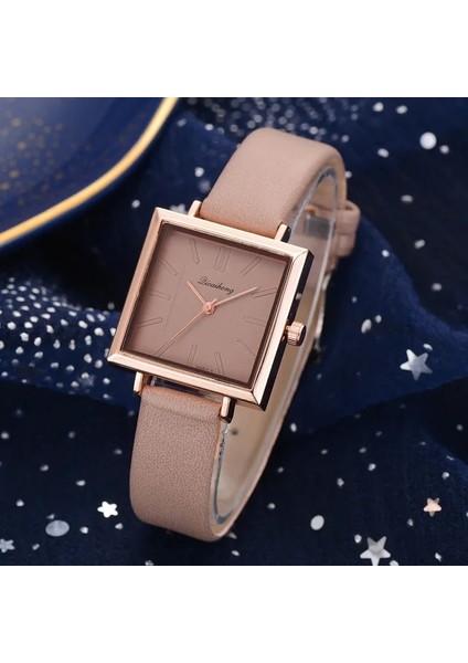 Kahverengi Moda Üst Marka Kadın Bilezik Izle Bayanlar Kuvars Deri Saatler Kadın Lüks Saat Kız Kol Saatleri Hediye Reloj Montre (Yurt Dışından)