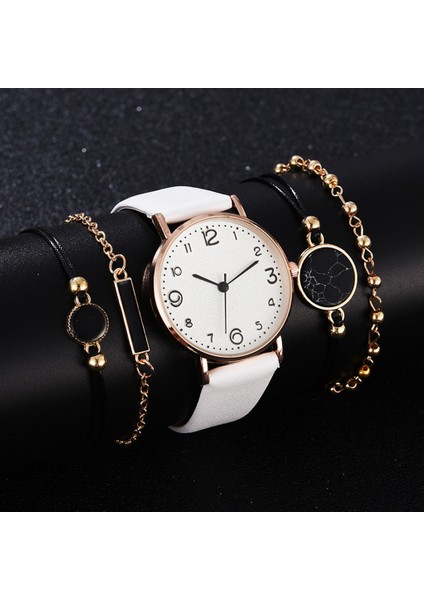 5 Adet Set Kırmızı 5 Adet Set Izle Kadınlar Için Lüks Deri Analog Bayanlar Kuvars Kol Saati Üst Stil Moda Bilezik Saat Seti Relogio Feminino (Yurt Dışından) fırsatları