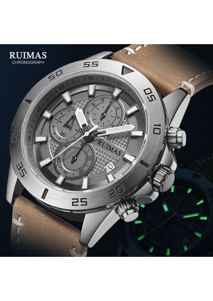 Gül Mavi Megır Ruımas 2020 Kronograf Kuvars Saatler Erkekler Moda Lüks Deri Kayış Kol Saati Rahat Su Geçirmez Aydınlık Izle Adam (Yurt Dışından) fiyatları