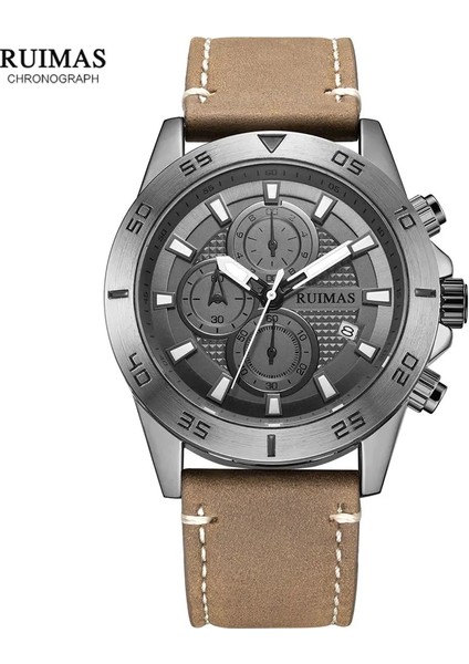 Gül Mavi Megır Ruımas 2020 Kronograf Kuvars Saatler Erkekler Moda Lüks Deri Kayış Kol Saati Rahat Su Geçirmez Aydınlık Izle Adam (Yurt Dışından) fırsatları