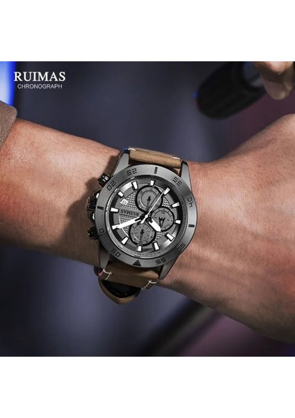 Gül Mavi Megır Ruımas 2020 Kronograf Kuvars Saatler Erkekler Moda Lüks Deri Kayış Kol Saati Rahat Su Geçirmez Aydınlık Izle Adam (Yurt Dışından) indirimleri