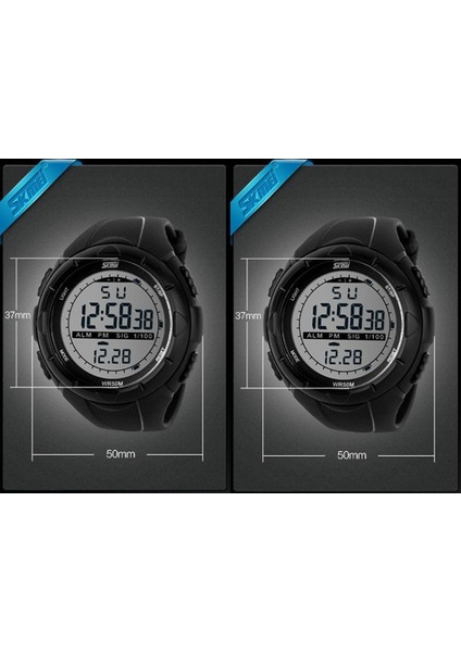 Gri Skmei Marka Erkekler LED Dijital Askeri Saat, 50 M Dalış Yüzmek Elbise Spor Saatler Moda Açık Kol Saatleri (Yurt Dışından) indirimleri