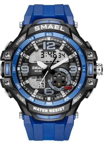 Fullblue Smael Erkek Saatler Su Geçirmez Spor Izle Işık Dijital Saat Askeri Saat Alarmı 1350B Relogio Masculino Kuvars Saatler Spor (Yurt Dışından)