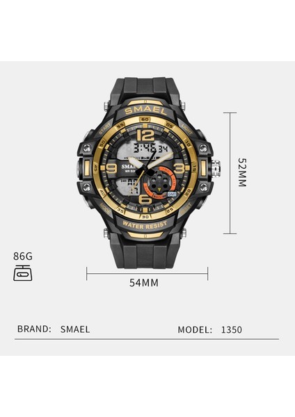 Fullblue Smael Erkek Saatler Su Geçirmez Spor Izle Işık Dijital Saat Askeri Saat Alarmı 1350B Relogio Masculino Kuvars Saatler Spor (Yurt Dışından) fırsatları