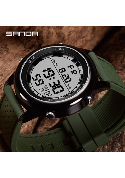 Kahve Sanda Spor Erkek Saatler 2023 Yeni Hd LED Dijital Ekran Izle 24 Saat Otomatik Takvim Izle Zamanlayıcı Çalar Saat Reloj 411 (Yurt Dışından)