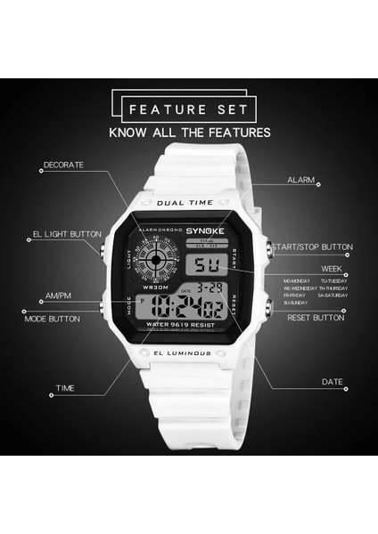 Beyaz Ince Dijital Saatler Erkek 2020 Lüks Üst Marka Elektronik Kol Saati Su Geçirmez Erkek Spor Saat LED Relogio Masculino Hediye (Yurt Dışından) modelleri