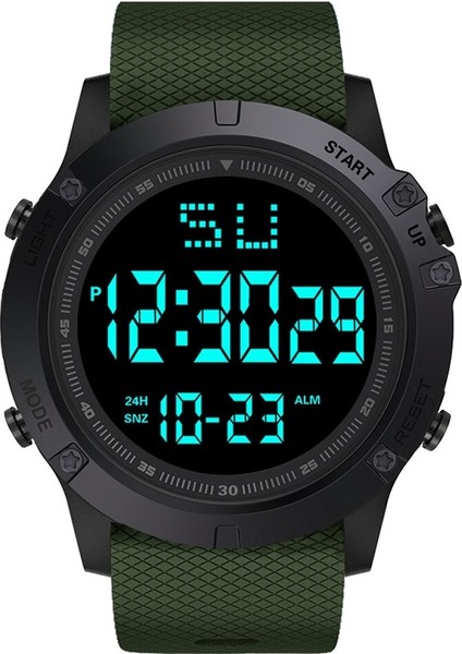 Beyaz-C Erkekler Spor Izle Çok Fonksiyonlu Askeri Spor Saat Su Geçirmez Aydınlık LED Dijital Çocuk Izle Büyük Kadran Öğrenci Elektronik Saat (Yurt Dışından)