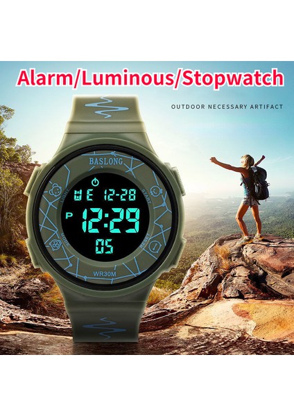 Yeşil Akıllı Dijital Kol Saati Erkek Kadın Su Geçirmez Aydınlık Kronometre LED Elektronik Kol Saati Çocuk Saati Reloj De Hombre (Yurt Dışından) modelleri