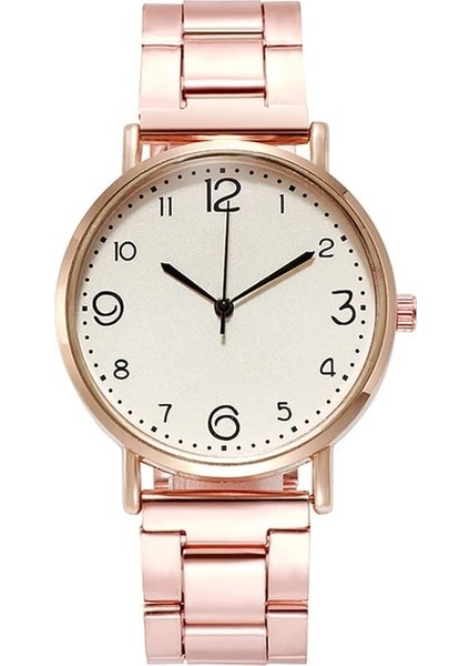 Gül Altın Beyaz 2 Adet Set Lüks Bilezik Saatler Kadınlar Için Set Lady Moda Bileklik Kuvars Saat Bayanlar Bilek Izle Büyük Kadran Zegarek Damski (Yurt Dışından)