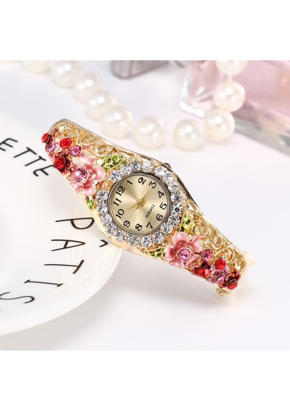 Sarı Yeni Moda Çin Rüya Elmas Çiçek Bilezik Izle Kadın Elmas Zanaat Basit Alaşım Kuvars Saatler Kadınlar Için Reloj Mujer (Yurt Dışından) modelleri