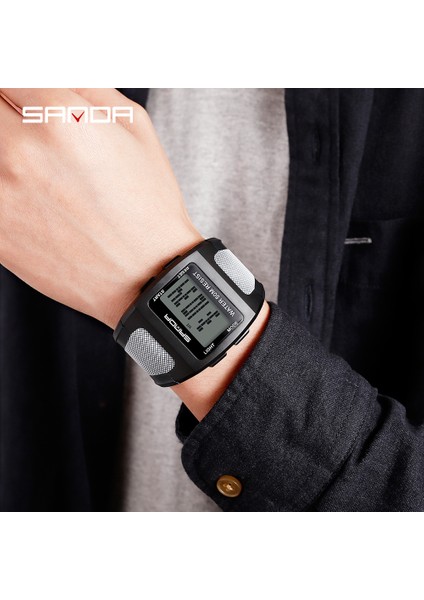 Siyah Beyaz Sanda Moda Açık Erkek Saatler Su Geçirmez Spor Askeri Dijital Saat Su Geçirmez Kol Saatleri Saat Relogio Masculino 222 (Yurt Dışından) indirimleri