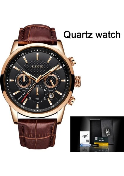Quartz Saat Altın Lıge Marka Klasik Erkek Retro Saatler Otomatik Mekanik Saat Tourbillon Saat Hakiki Deri Su Geçirmez Askeri Kol Saati (Yurt Dışından)