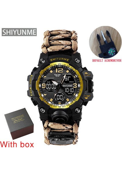 Altın Kutu Açık Survival Askeri Izle Su Geçirmez Çok Fonksiyonlu Hayatta Kalma Kiti Askeri Taktik Paracord Izle Pusula Spor Izle (Yurt Dışından)
