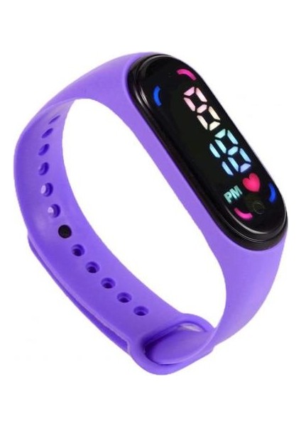Mor Çocuk Kol Saati Şık Unisex Su Geçirmez Çocuklar Elektronik Kol Saati Açık Çocuk Kol Saati Çocuk Izle (Yurt Dışından)