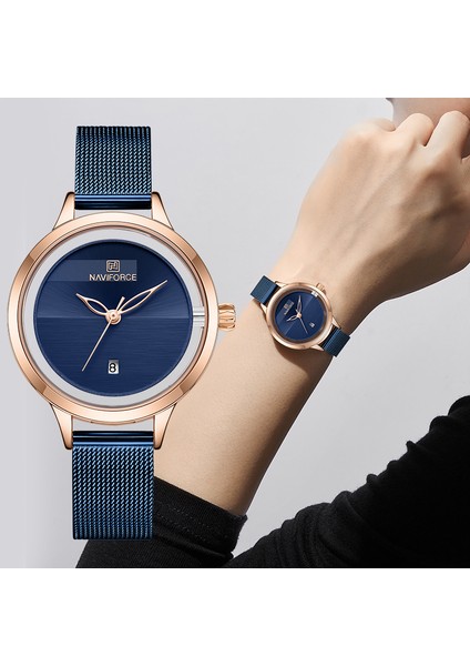 Gül Altın Beyaz Yeni Navıforce Yaratıcı Basit Kuvars Izle Kadın Çelik Hasır Elbise Saatler Kız Saat Bayanlar Bilezik Izle Relogios Feminino (Yurt Dışından) modelleri