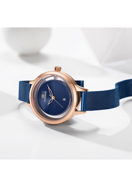 Gül Altın Beyaz Yeni Navıforce Yaratıcı Basit Kuvars Izle Kadın Çelik Hasır Elbise Saatler Kız Saat Bayanlar Bilezik Izle Relogios Feminino (Yurt Dışından) fırsatları