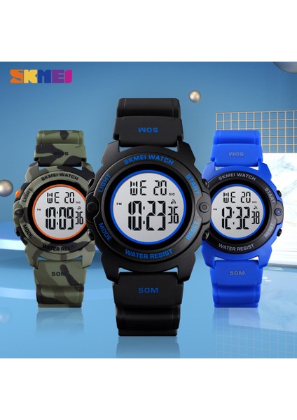 Skmeı Moda Dijital Erkek Saatler Zaman Chrono Çocuk Izle Su Geçirmez Camo Spor Saat Saat Erkek Genç Kol Saati Yeni 2021 (Yurt Dışından) indirimleri