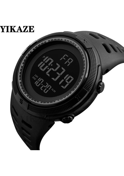 Siyah --- A1 Erkek Spor Saat Çok Fonksiyonlu Askeri Spor Saatler Su Geçirmez LED Dijital Çocuk Izle Siyah Kadran Öğrenci Elektronik Saat (Yurt Dışından)
