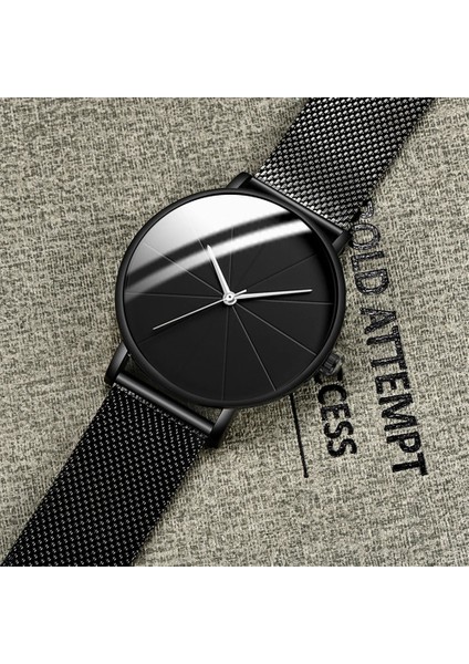 Gösterildiği Gibi 6 2022 Minimalist Erkek Moda Saatler Basit Erkekler Iş Ultra Ince Paslanmaz Çelik Hasır Kemer Kuvars Izle Relogio Masculino (Yurt Dışından)