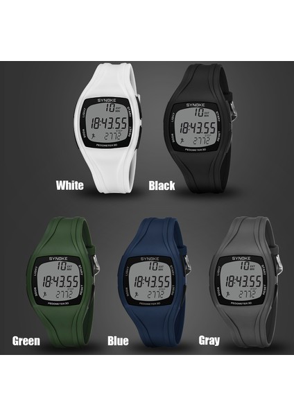 Beyaz Synoke Spor Saat Erkekler Için Saat Elektronik Saatler Alarm LED Su Geçirmez 3D Adım Sayacı Dijital Saat Erkek Relogio Masculino (Yurt Dışından)