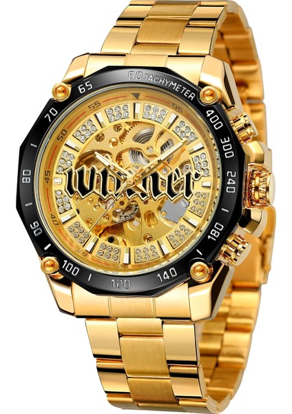 Siyah Beyaz T-Kazanan Moda Basit Stil Oymak Mekanik Hareket Mekanik Saat Altın Düzensiz Şekil Izle Çelik Kayış Izle (Yurt Dışından) modelleri