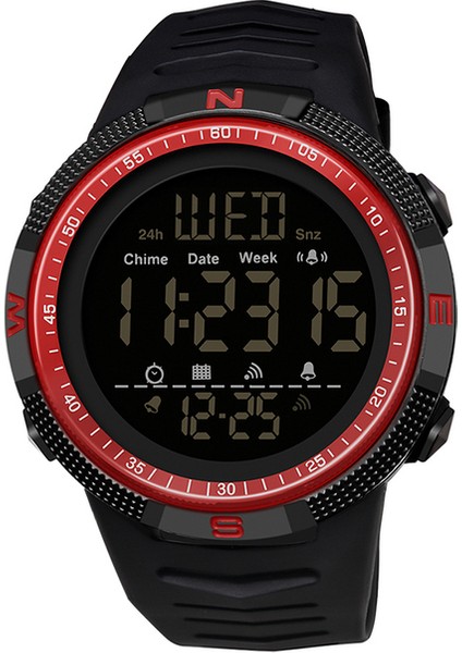 Siyah Kırmızı Sanda 6014 Dijital Saat Erkekler 50 M Su Geçirmez Spor Saatler Ordu Askeri LED Işık Kronometre Saat Elektronik Reloj Hombre (Yurt Dışından)