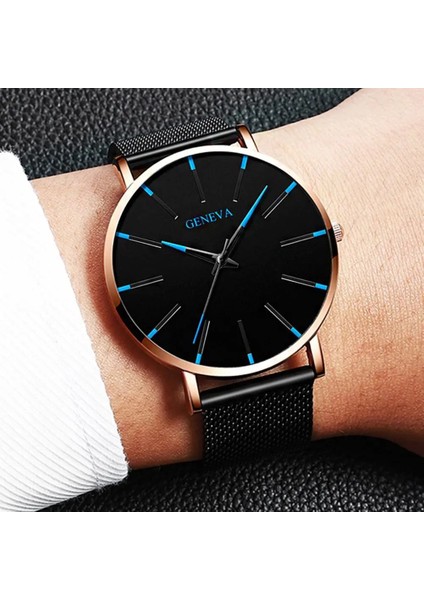 Rgrg-Bu Minimalist Erkek Moda Ultra Ince Saatler Basit Erkekler Iş Örgü Kemer Kuvars Izle Erkek Kol Saatleri Saat Relogio Masculino (Yurt Dışından)