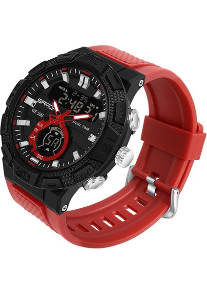 Kırmızı Sanda Marka Erkek Izle 50 M Su Geçirmez Şok Askeri Spor Saatler Erkek Dijital Elektronik Saat Lüks Erkek Kuvars Kol Saati (Yurt Dışından)