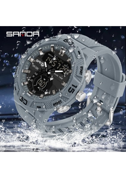 Kırmızı Sanda Marka Erkek Izle 50 M Su Geçirmez Şok Askeri Spor Saatler Erkek Dijital Elektronik Saat Lüks Erkek Kuvars Kol Saati (Yurt Dışından) fiyatları