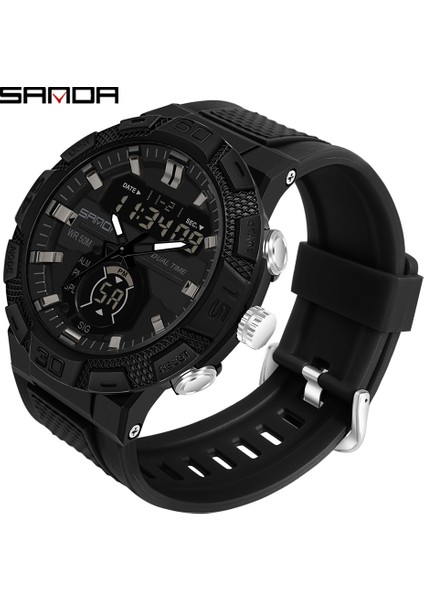 Kırmızı Sanda Marka Erkek Izle 50 M Su Geçirmez Şok Askeri Spor Saatler Erkek Dijital Elektronik Saat Lüks Erkek Kuvars Kol Saati (Yurt Dışından) fırsatları