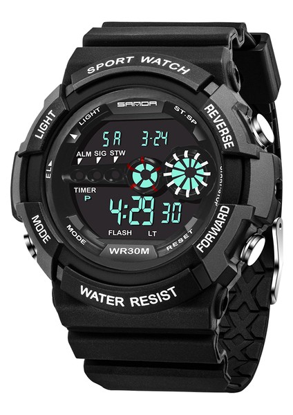 Siyah Sanda Dijital Elektronik Erkek Saati Askeri Spor Spor Kol Saatleri Açık Su Geçirmez Darbeye Dayanıklı Saat Relogio Masculino (Yurt Dışından)