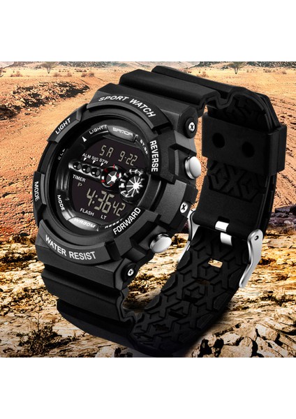 Siyah Sanda Dijital Elektronik Erkek Saati Askeri Spor Spor Kol Saatleri Açık Su Geçirmez Darbeye Dayanıklı Saat Relogio Masculino (Yurt Dışından) modelleri