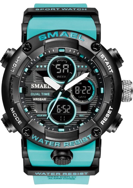 Lıghtblue Spor Saatler Erkekler Askeri Izle Dijital LED Işık 50 M Su Geçirmez Kol Saati Kronometre Saat Erkek 8038 Kuvars Izle Spor (Yurt Dışından)