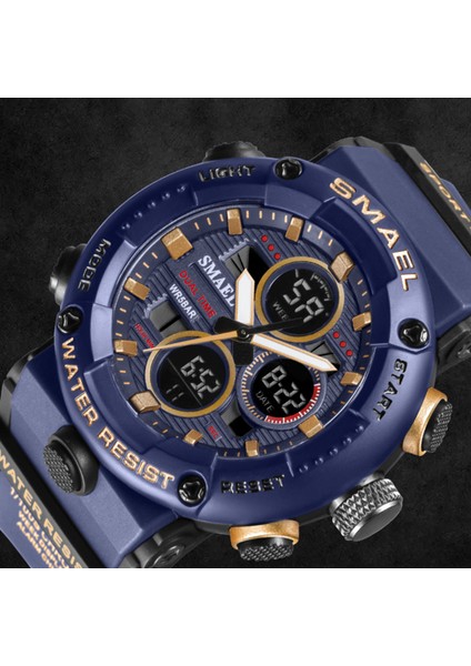 Lıghtblue Spor Saatler Erkekler Askeri Izle Dijital LED Işık 50 M Su Geçirmez Kol Saati Kronometre Saat Erkek 8038 Kuvars Izle Spor (Yurt Dışından) modelleri