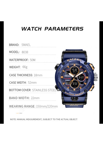 Lıghtblue Spor Saatler Erkekler Askeri Izle Dijital LED Işık 50 M Su Geçirmez Kol Saati Kronometre Saat Erkek 8038 Kuvars Izle Spor (Yurt Dışından) indirimleri