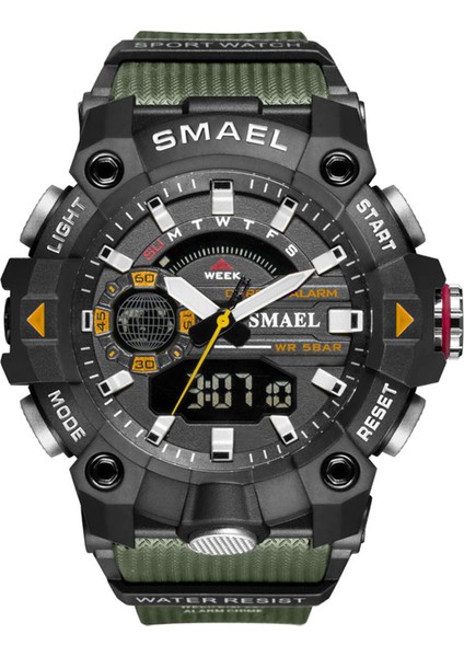 Siyah Altın Askeri Saatler Erkekler Spor Izle Yeni 50 M Su Geçirmez Kol Saati Kronometre Alarm LED Işık Dijital Saatler 8040 Erkek Spor Saat (Yurt Dışından) fiyatları