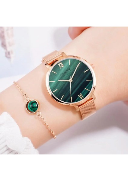 Sadece 1 Adet Watch2 Gaiety Lüks 2 Pcs Set Izle Kadınlar Gül Altın Su Matkap Bilezik Izle Takı Bayanlar Kadın Saat Rahat Kuvars Kol Saatleri (Yurt Dışından) modelleri