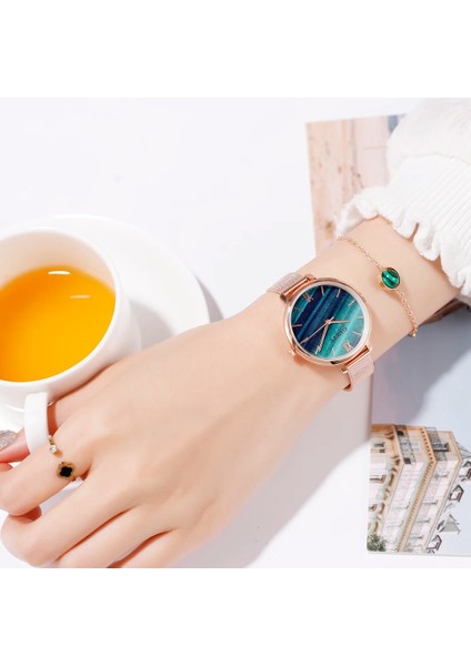 Sadece 1 Adet Watch2 Gaiety Lüks 2 Pcs Set Izle Kadınlar Gül Altın Su Matkap Bilezik Izle Takı Bayanlar Kadın Saat Rahat Kuvars Kol Saatleri (Yurt Dışından) indirimleri