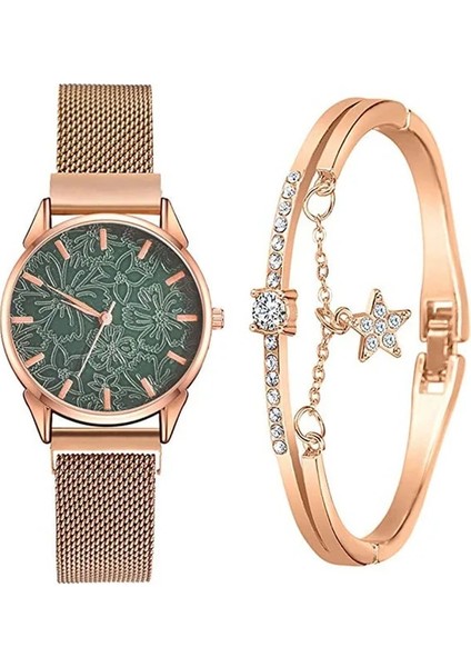 Yeşil Moda Kadın Saatler Gül Altın Izle Bayanlar Bilek Saatler Lüks Taklidi Kadın Bilezik Saatler Kadın Saat Reloj Mujer (Yurt Dışından)
