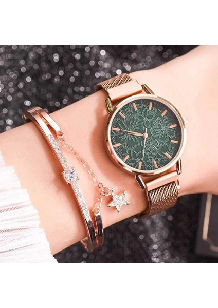 Yeşil Moda Kadın Saatler Gül Altın Izle Bayanlar Bilek Saatler Lüks Taklidi Kadın Bilezik Saatler Kadın Saat Reloj Mujer (Yurt Dışından) modelleri