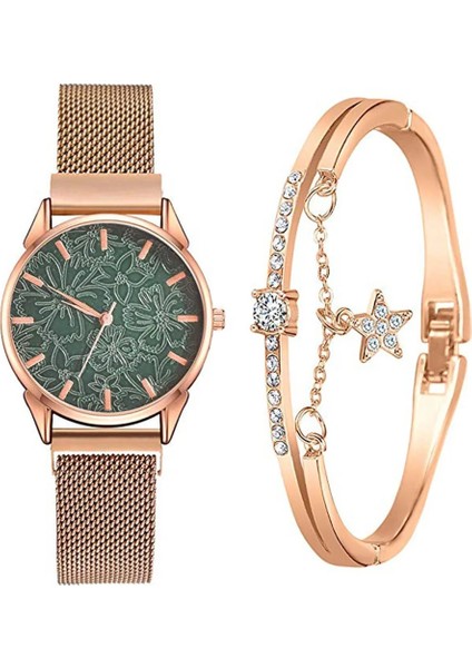 Yeşil Moda Kadın Saatler Gül Altın Izle Bayanlar Bilek Saatler Lüks Taklidi Kadın Bilezik Saatler Kadın Saat Reloj Mujer (Yurt Dışından) fırsatları