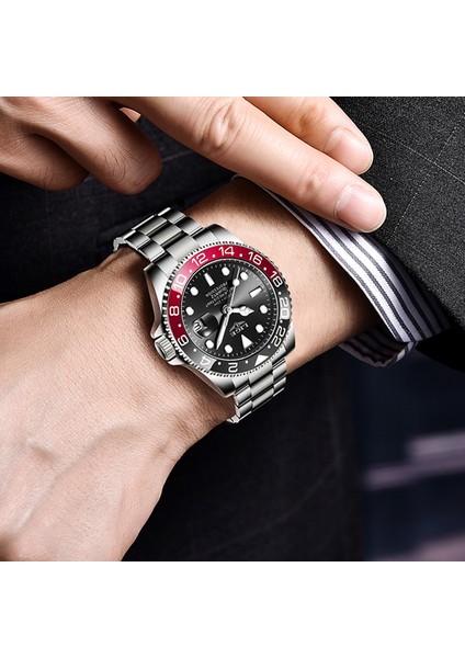 Kırmızı Mavi 2022 Saatler Moda Yeni Lıge Erkek Iş Su Geçirmez Kuvars Kol Saati Erkekler Üst Marka Lüks Paslanmaz Çelik Spor Saat Erkek (Yurt Dışından) indirimleri