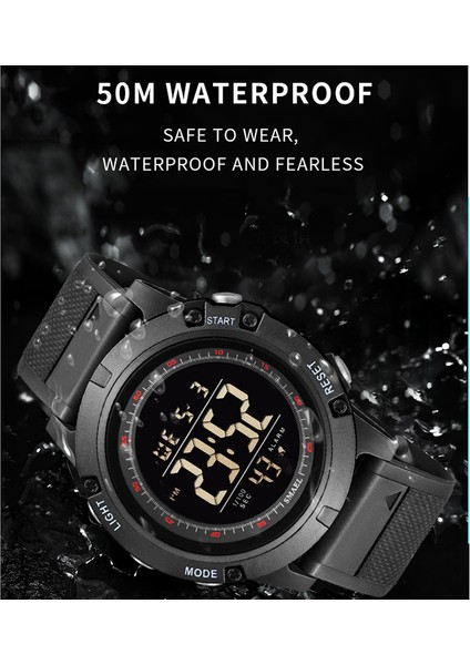 Mavi-Altın Digtial Spor Saatler Erkekler 50 M Su Geçirmez LED Arka Işık Kronometre Çalar Saat Otomatik Tarih Kol Saatleri 1902 Spor Izle Askeri (Yurt Dışından) fırsatları