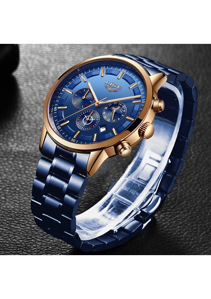 Gümüş Siyah Lıge Yeni Erkek Askeri Spor Izle Rahat Moda Su Geçirmez Kuvars Izle Erkekler En Lüks Marka Kronograf Izle Reloj Hombre (Yurt Dışından) modelleri