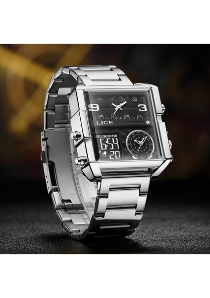 Siyah S Kare Saatler Erkek Lüks Üst Marka Lıge Kuvars Kol Saati Moda Spor ve Nedensel Iş Izle Erkek Saat Reloj Hombres (Yurt Dışından)
