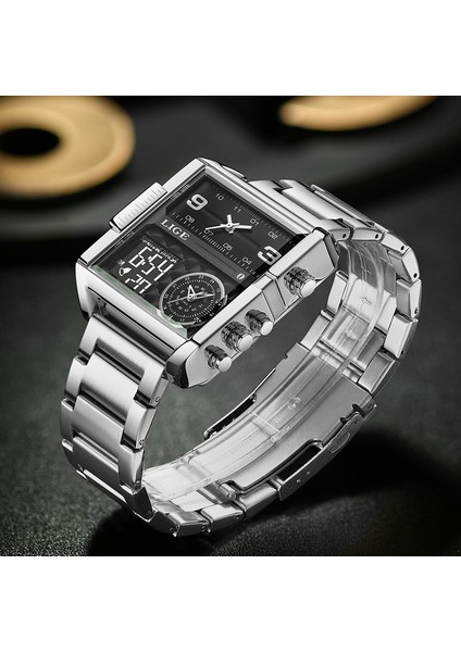 Siyah S Kare Saatler Erkek Lüks Üst Marka Lıge Kuvars Kol Saati Moda Spor ve Nedensel Iş Izle Erkek Saat Reloj Hombres (Yurt Dışından)