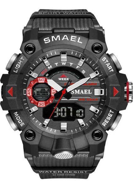 Blackred Askeri Saatler Erkekler Spor Izle Yeni 50 M Su Geçirmez Kol Saati Kronometre Alarm LED Işık Dijital Saatler 8040 Erkek Spor Saat (Yurt Dışından)